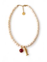 PEARL NECKLACE | İNCİ VE AKİK TAŞLI KOLYE